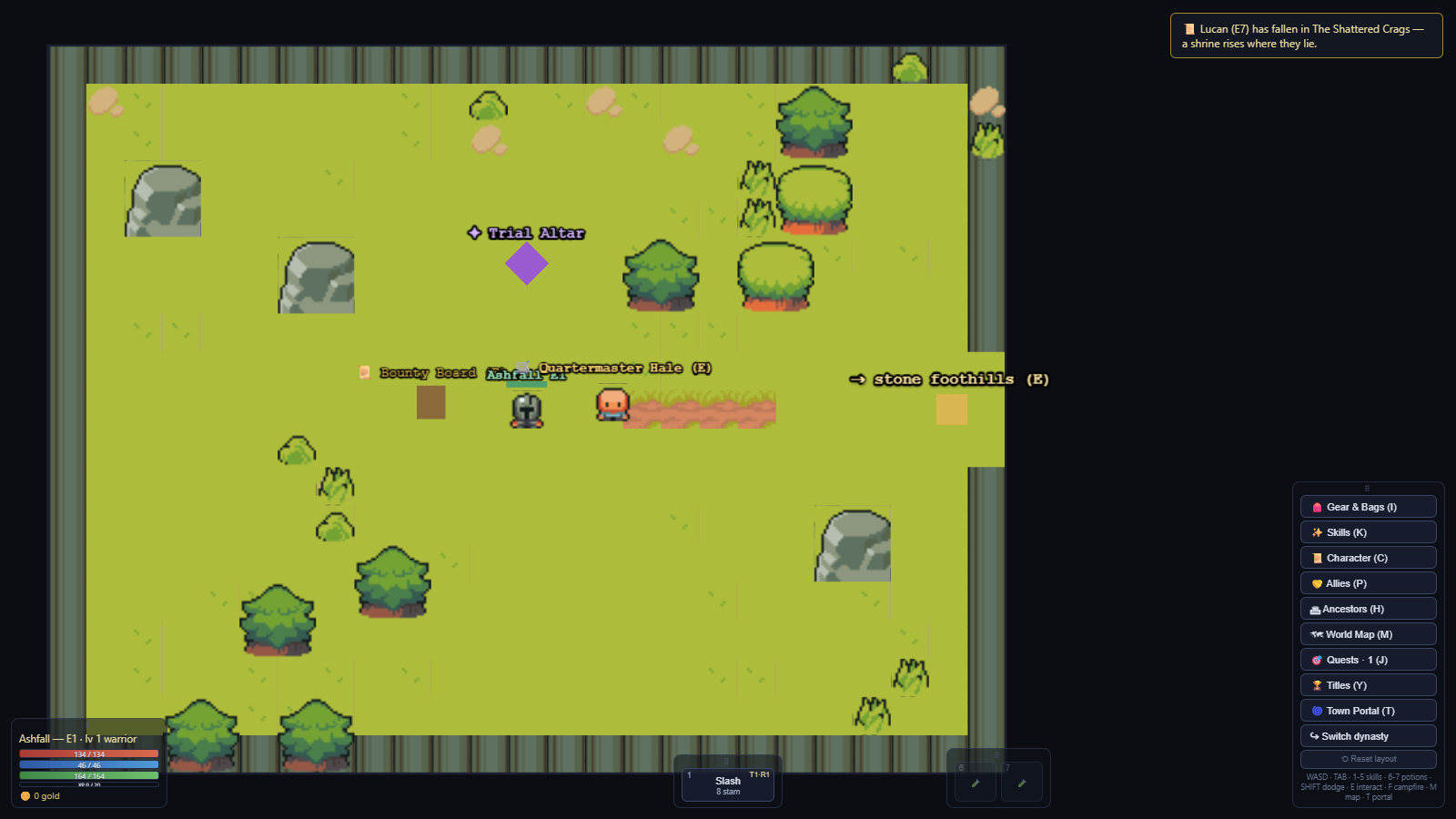 Samsara — browser MMO roguelike with reincarnation dynasties